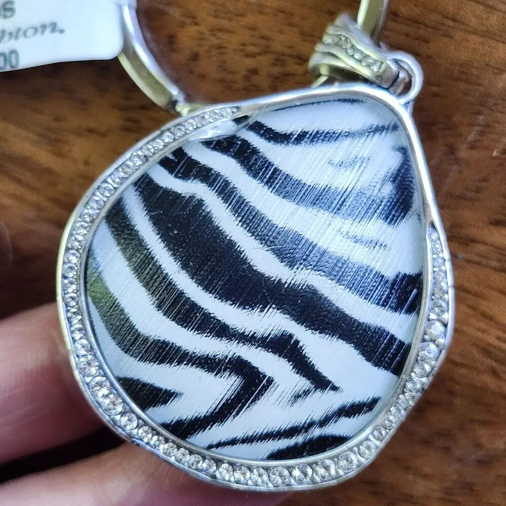 Brighton Trinity Fob E14680 Reversible Zebra Print Floral Keychain with Crystals